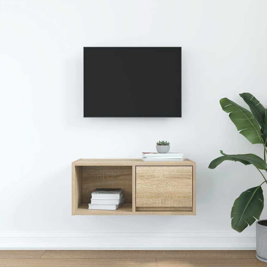 VidaXL TV-meubel 60x31x25,5 cm bewerkt hout sonoma eikenkleurig