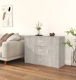 VidaXL Dressoir 91x29,5x65 cm bewerkt hout betongrijs