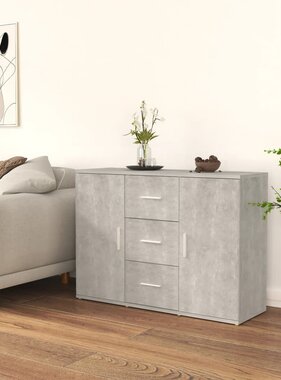 VidaXL Dressoir 91x29,5x65 cm bewerkt hout betongrijs