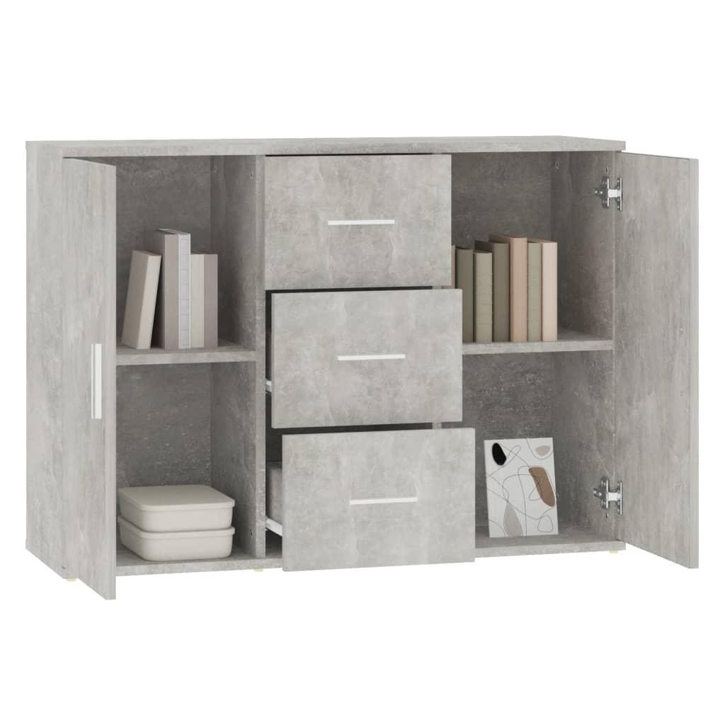 VidaXL Dressoir 91x29,5x65 cm bewerkt hout betongrijs