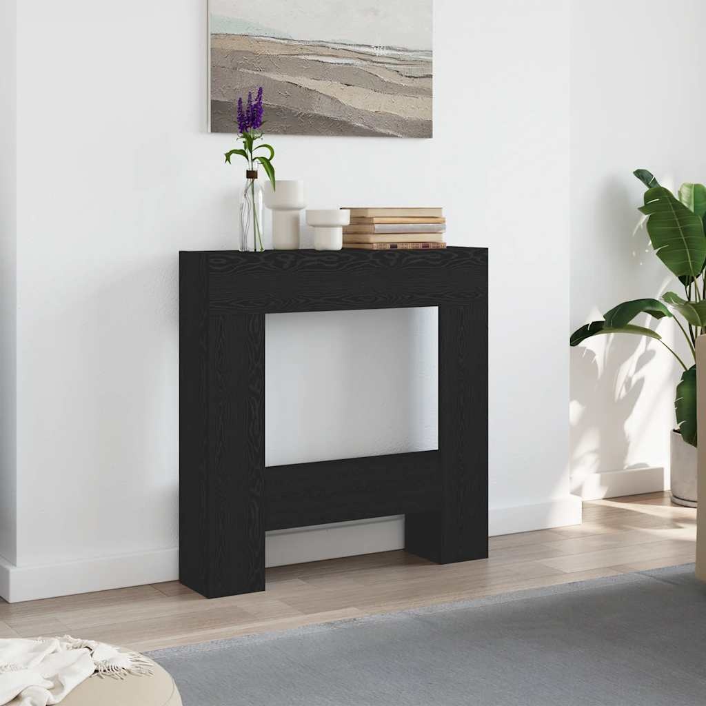 VidaXL Haardombouw 81x18x82 cm spaanplaat zwart eikenkleurig