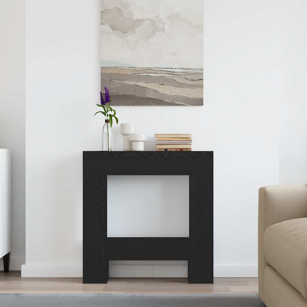 VidaXL Haardombouw 81x18x82 cm spaanplaat zwart eikenkleurig