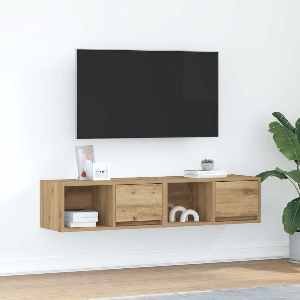 VidaXL Tv-meubelen 2 st 60x31x25,5 cm bewerkt hout artisanaal eiken