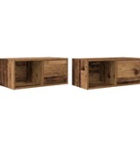 VidaXL Tv-meubels 2 st 60x31x25,5 cm bewerkt hout oud houtkleurig