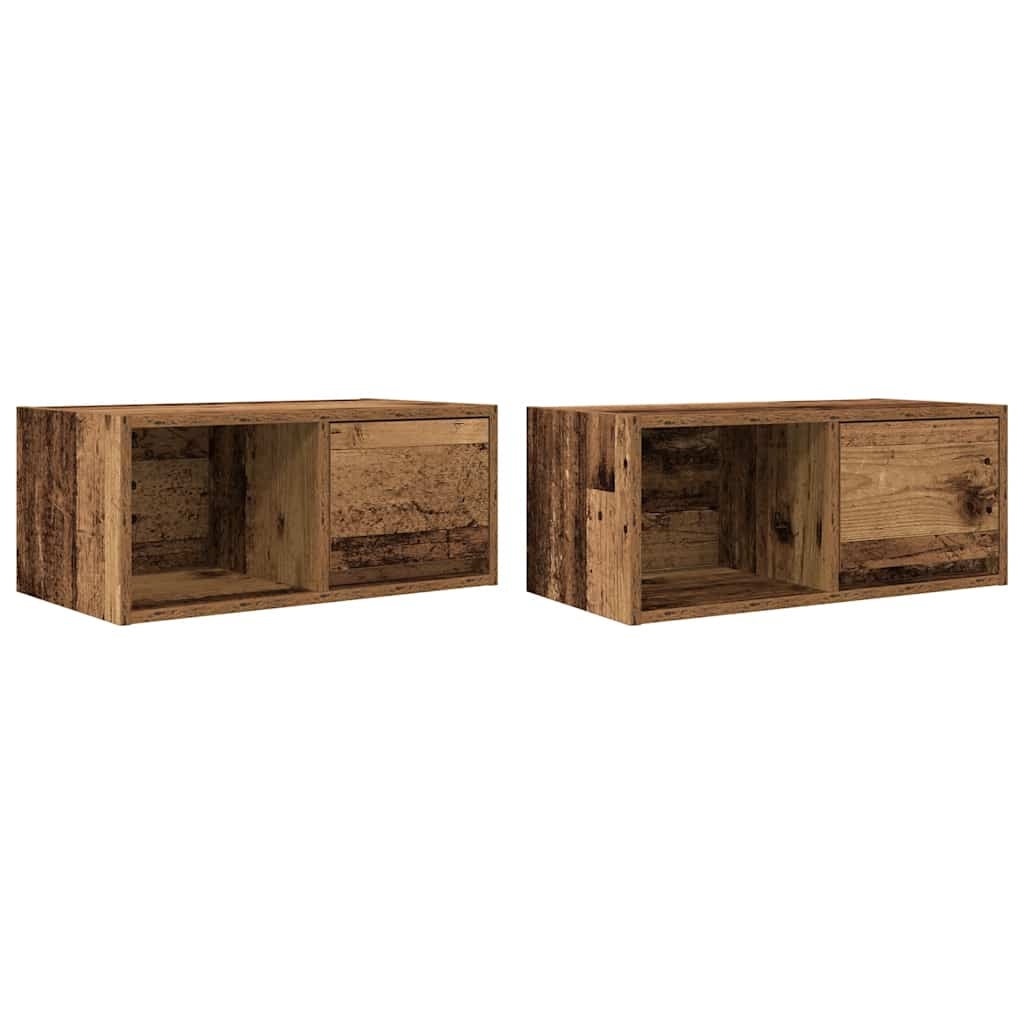 VidaXL Tv-meubels 2 st 60x31x25,5 cm bewerkt hout oud houtkleurig