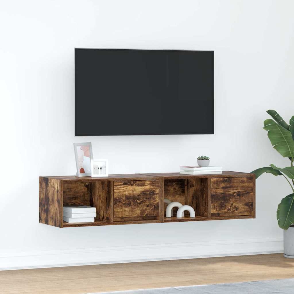VidaXL Tv-meubelen 2 st 60x31x25,5 cm bewerkt hout gerookt eikenkleur
