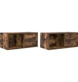 VidaXL Tv-meubelen 2 st 60x31x25,5 cm bewerkt hout gerookt eikenkleur