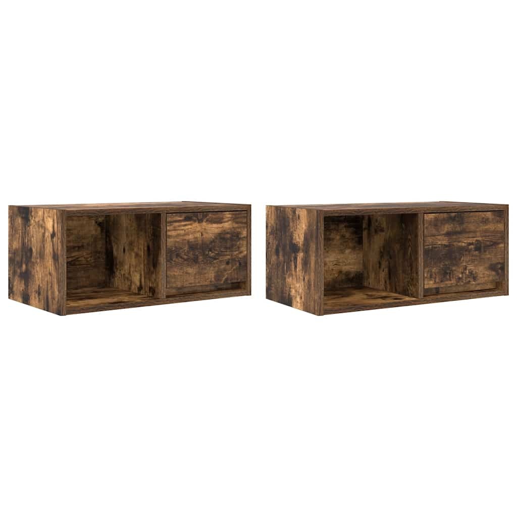 VidaXL Tv-meubelen 2 st 60x31x25,5 cm bewerkt hout gerookt eikenkleur