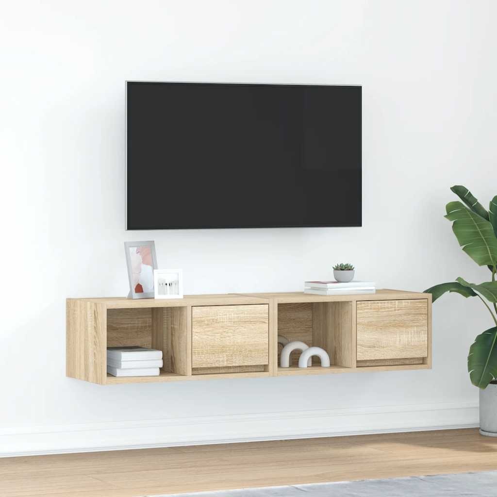 VidaXL Tv-meubelen 2 st 60x31x25,5 cm bewerkt hout sonoma eikenkleurig