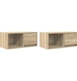 VidaXL Tv-meubelen 2 st 60x31x25,5 cm bewerkt hout sonoma eikenkleurig