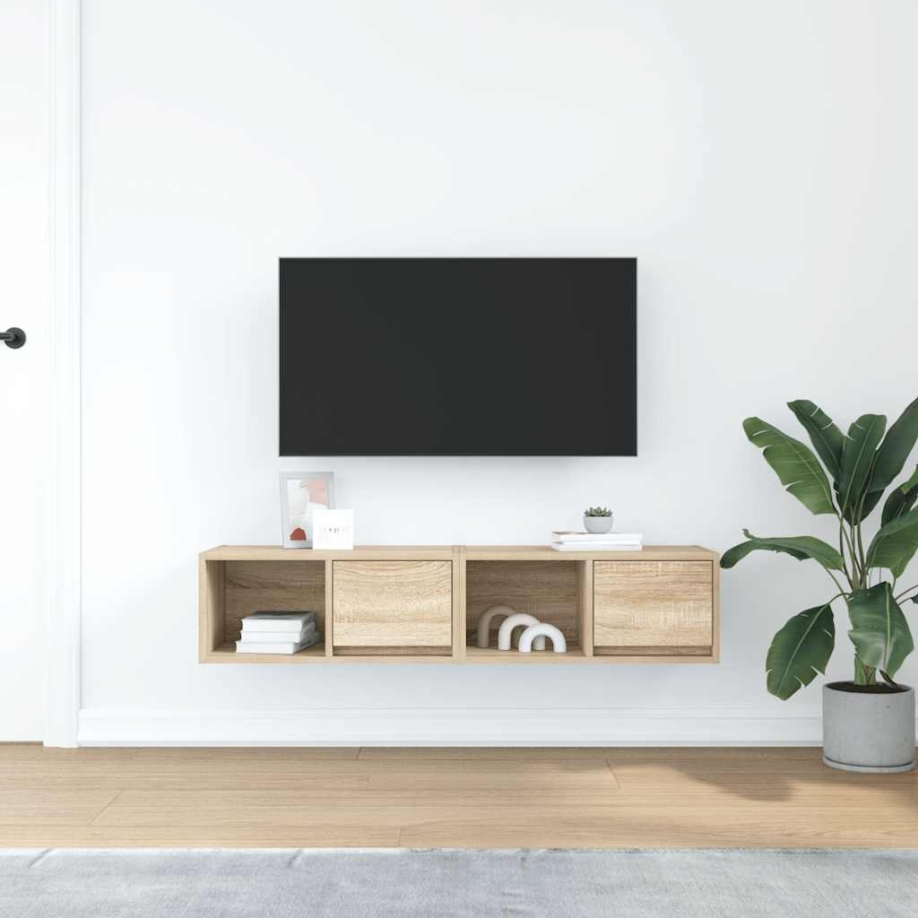 VidaXL Tv-meubelen 2 st 60x31x25,5 cm bewerkt hout sonoma eikenkleurig