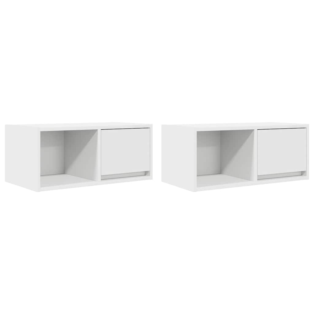 VidaXL Tv-meubelen 2 st 60x31x25,5 cm bewerkt hout wit