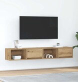 VidaXL Tv-meubelen 2 st 80x31x25,5 cm bewerkt hout artisanaal eiken