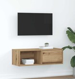 VidaXL Tv-meubel 80x31x25,5 cm bewerkt hout artisanaal eikenkleur