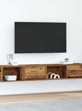 VidaXL Tv-meubels 2 st 80x31x25,5 cm bewerkt hout oud houtkleurig