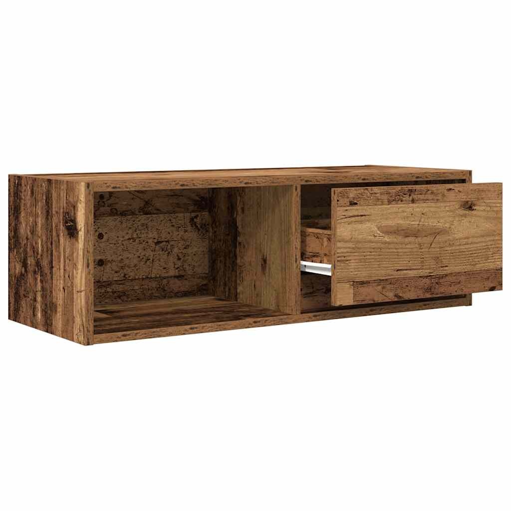 VidaXL TV-meubel 80x31x25,5 cm bewerkt hout oud houtkleurig
