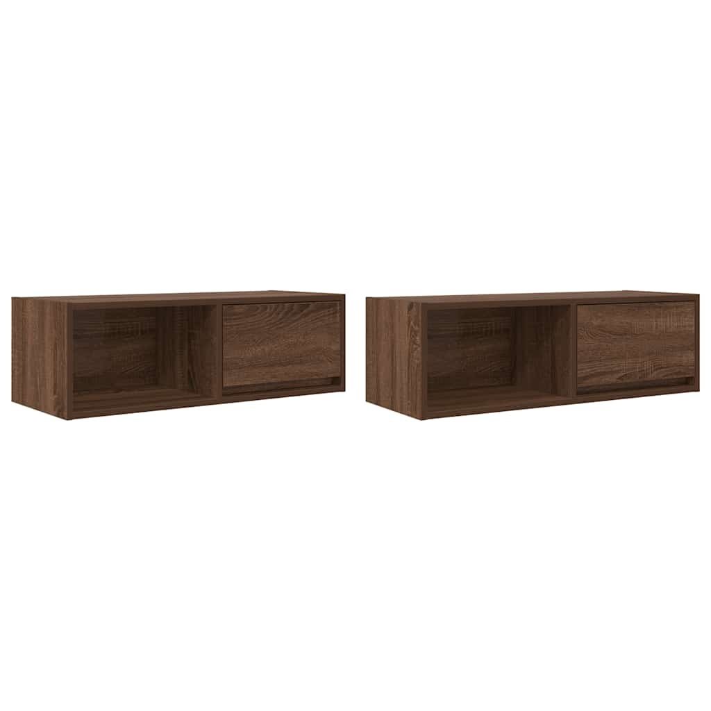 VidaXL Tv-meubelen 2 st 80x31x25,5 cm bewerkt hout bruin eikenkleur