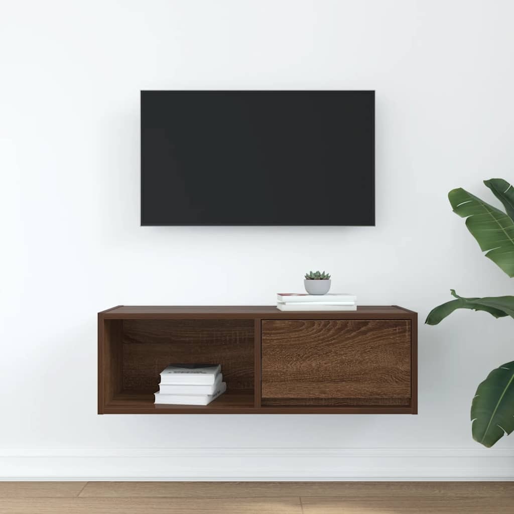 VidaXL Tv-meubel 80x31x25,5 cm bewerkt hout bruin eikenkleur