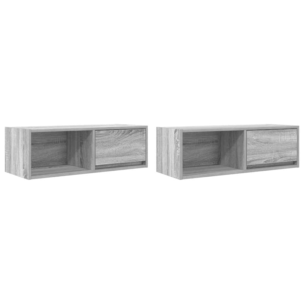 VidaXL Tv-meubelen 2 st 80x31x25,5 cm bewerkt hout grijs sonoma eiken
