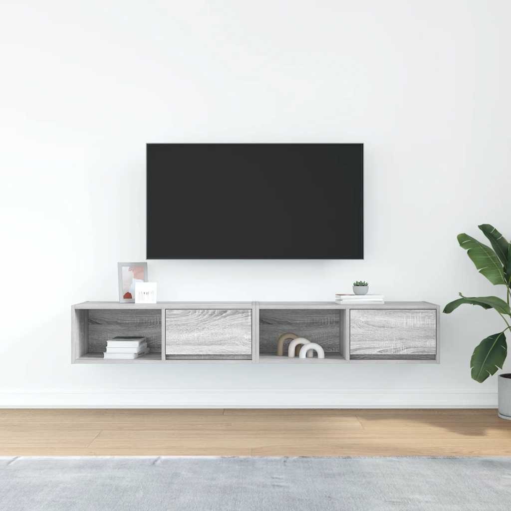 VidaXL Tv-meubelen 2 st 80x31x25,5 cm bewerkt hout grijs sonoma eiken