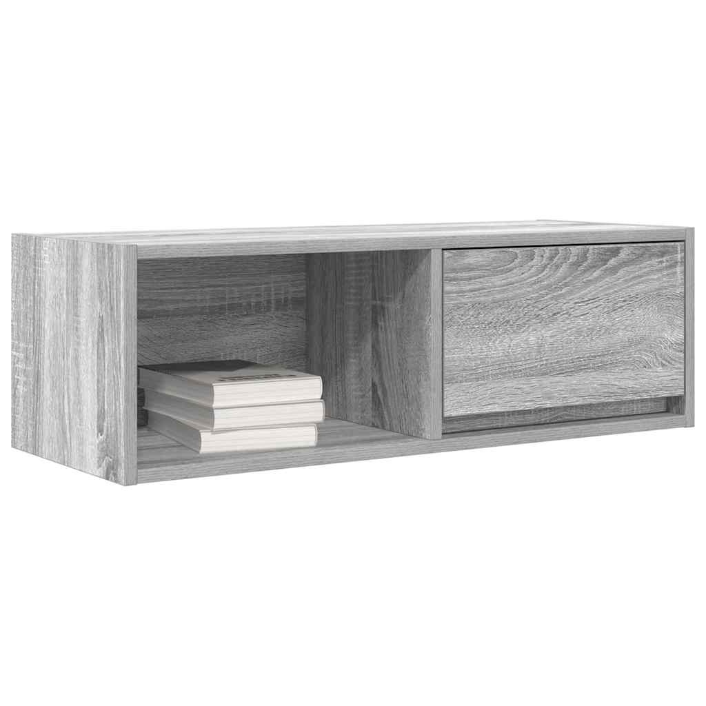 VidaXL Tv-meubel 80x31x25,5 cm bewerkt hout grijs sonoma eikenkleurig