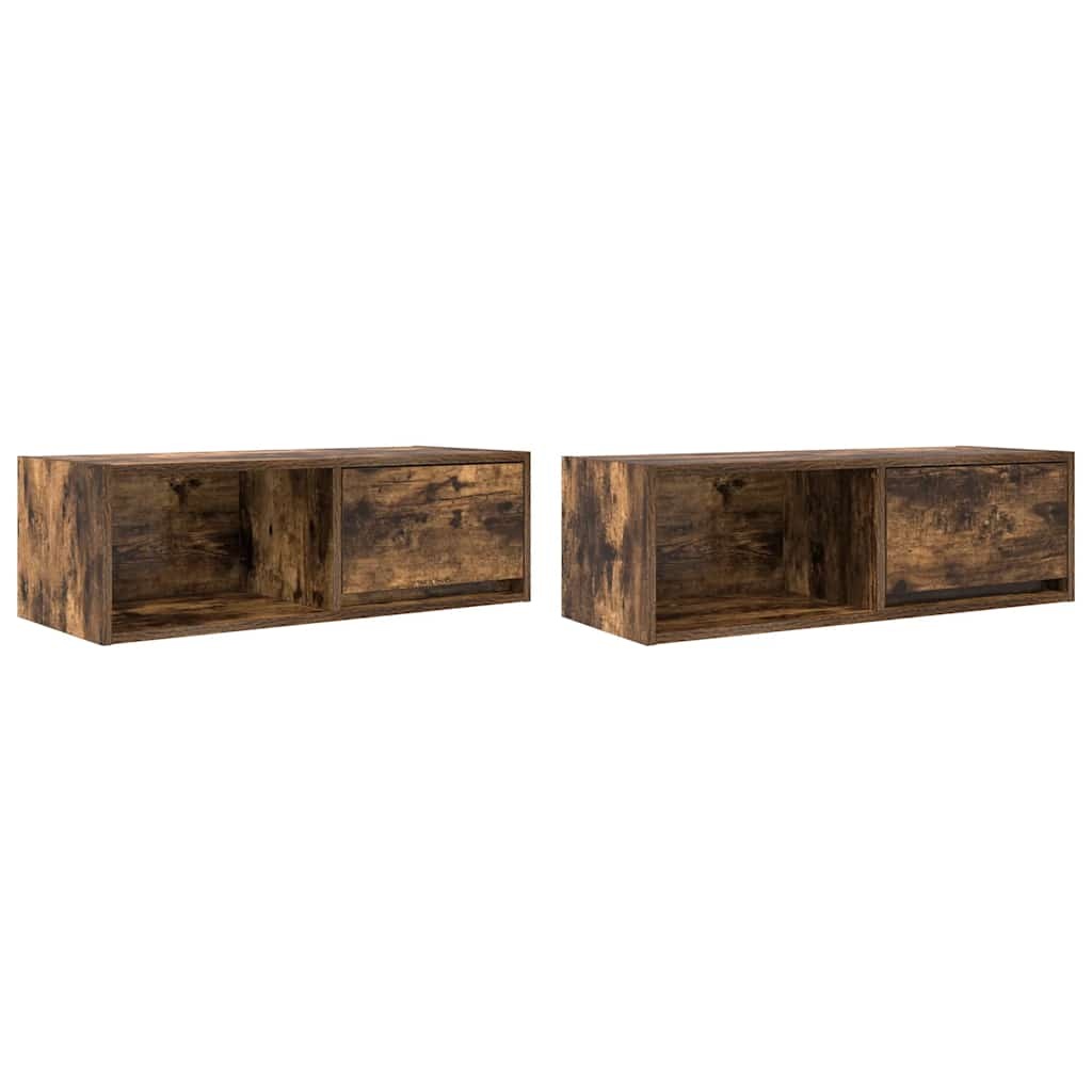 VidaXL Tv-meubelen 2 st 80x31x25,5cm bewerkt hout gerookt eikenkleurig