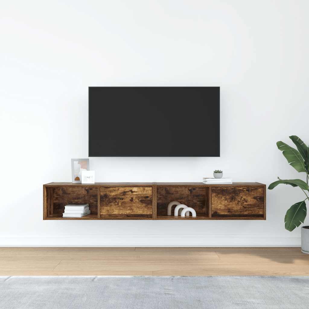 VidaXL Tv-meubelen 2 st 80x31x25,5cm bewerkt hout gerookt eikenkleurig