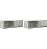 VidaXL Tv-meubels 2 st 80x31x25,5 cm bewerkt hout betongrijs