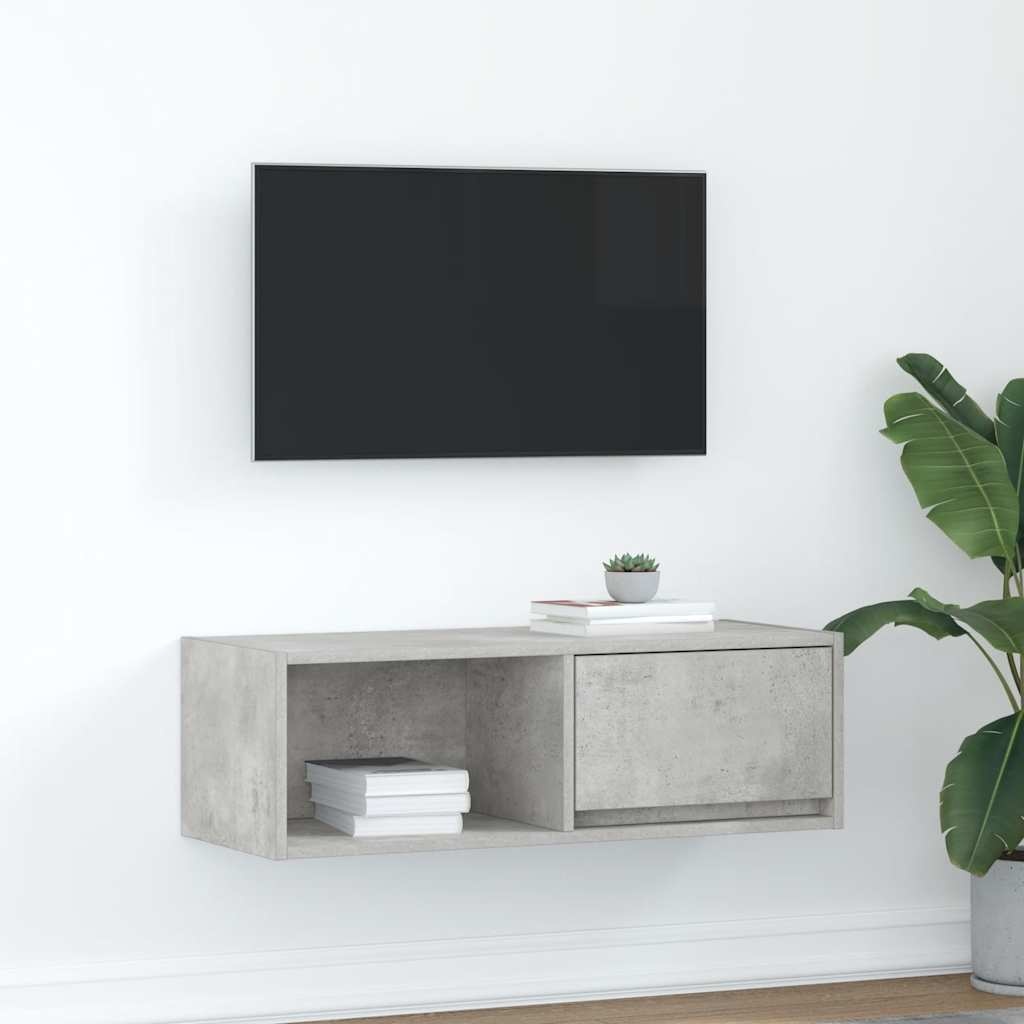 VidaXL Tv-meubel 80x31x25,5 cm bewerkt hout betongrijs