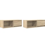 VidaXL Tv-meubels 2 st 80x31x25,5 cm bewerkt hout sonoma eikenkleurig