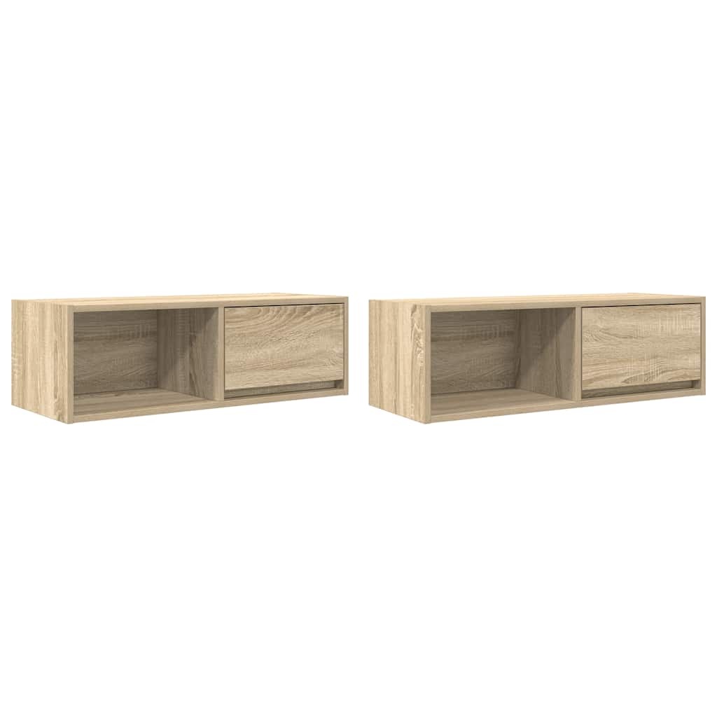VidaXL Tv-meubels 2 st 80x31x25,5 cm bewerkt hout sonoma eikenkleurig