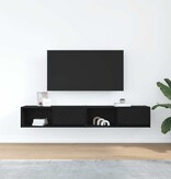 VidaXL Tv-kasten 2 st 80x31x25,5 cm spaanplaat zwart eikenkleurig
