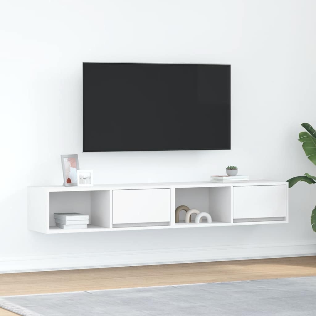 VidaXL Tv-meubelen 2 st 80x31x25,5 cm bewerkt hout wit