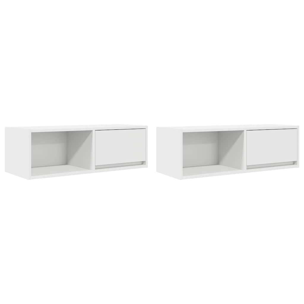 VidaXL Tv-meubelen 2 st 80x31x25,5 cm bewerkt hout wit