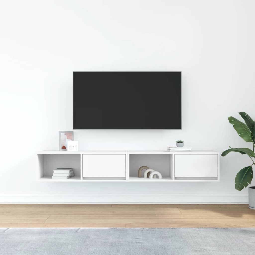 VidaXL Tv-meubelen 2 st 80x31x25,5 cm bewerkt hout wit