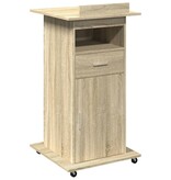 VidaXL Lessenaar met wielen en lade 55x55x107 cm hout sonoma eiken