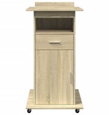 VidaXL Lessenaar met wielen en lade 55x55x107 cm hout sonoma eiken