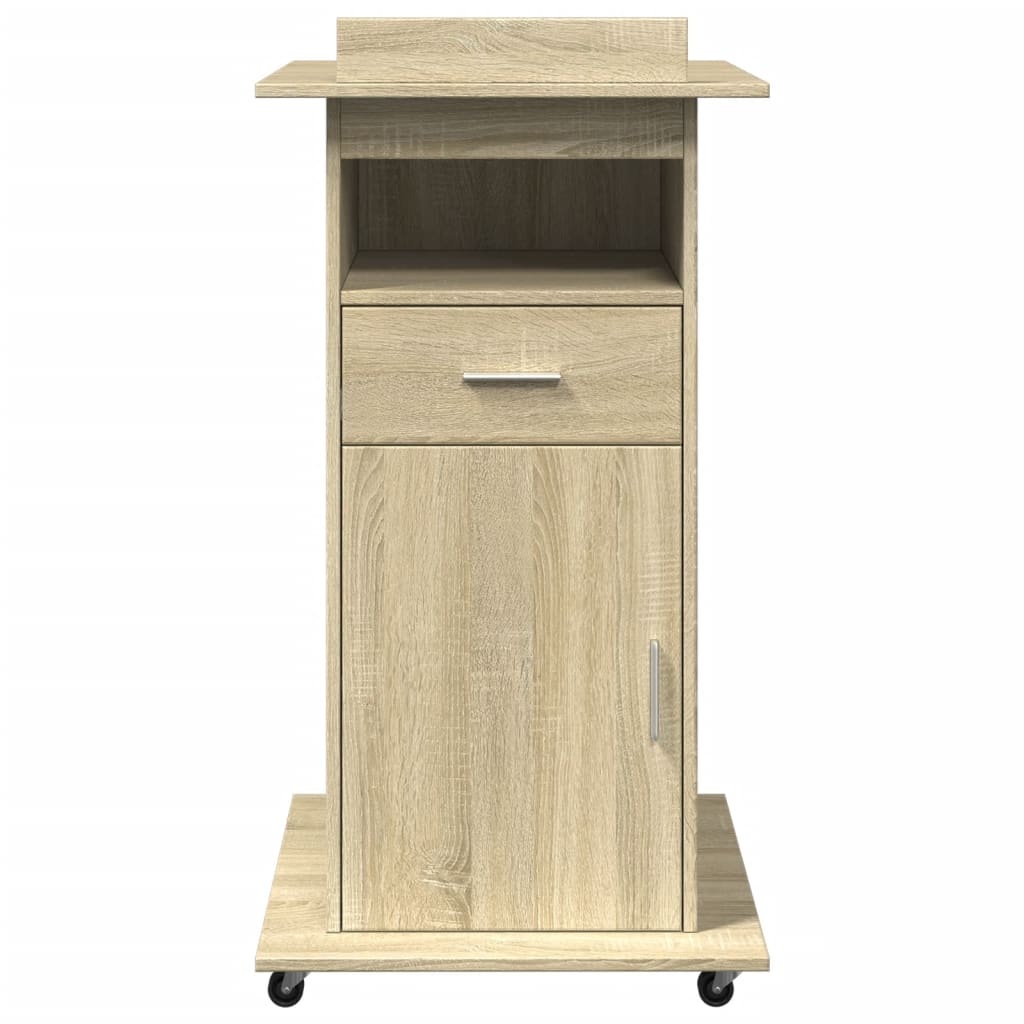VidaXL Lessenaar met wielen en lade 55x55x107 cm hout sonoma eiken