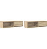 VidaXL Tv-meubelen 2 st 100x31x25,5cm bewerkt hout sonoma eikenkleurig
