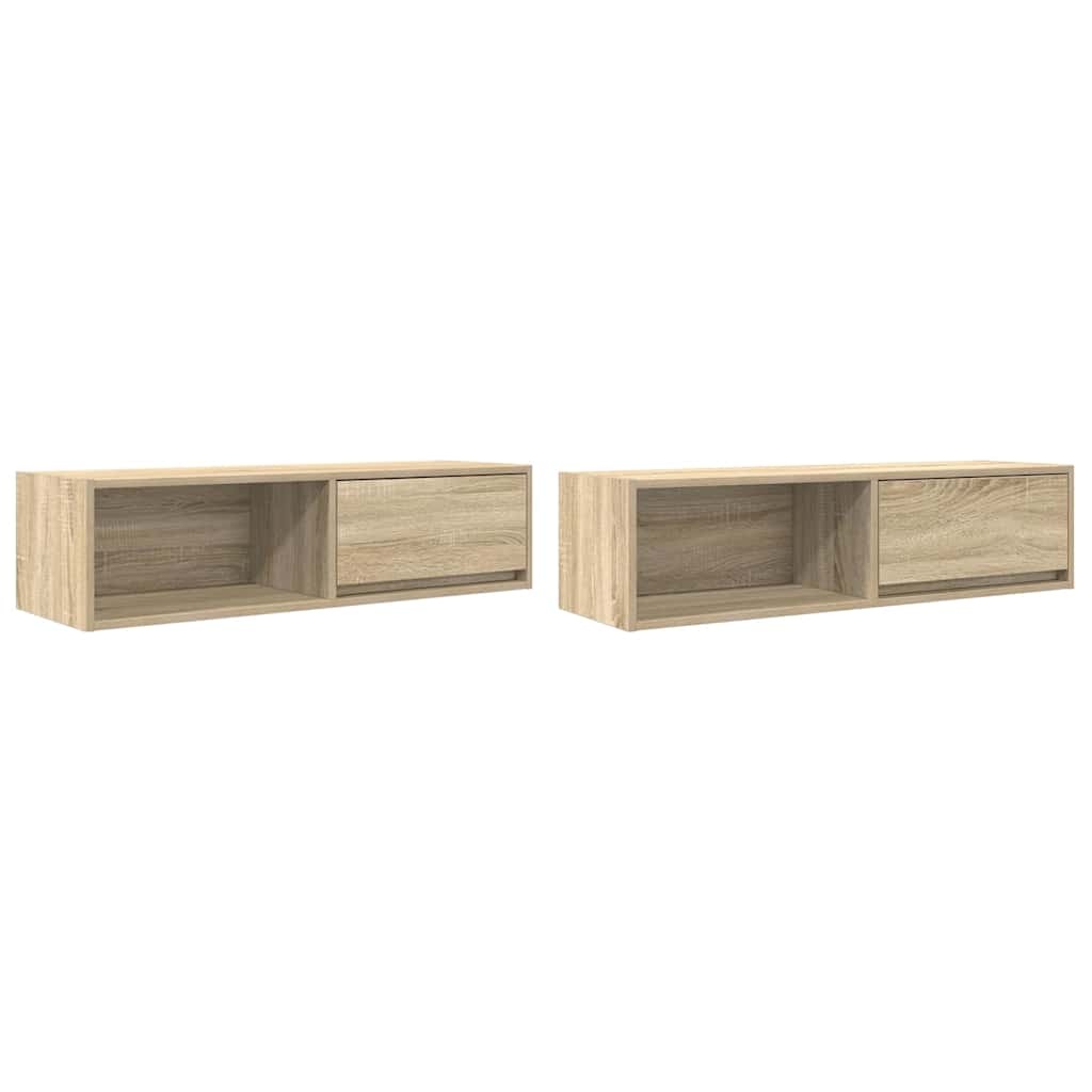 VidaXL Tv-meubelen 2 st 100x31x25,5cm bewerkt hout sonoma eikenkleurig