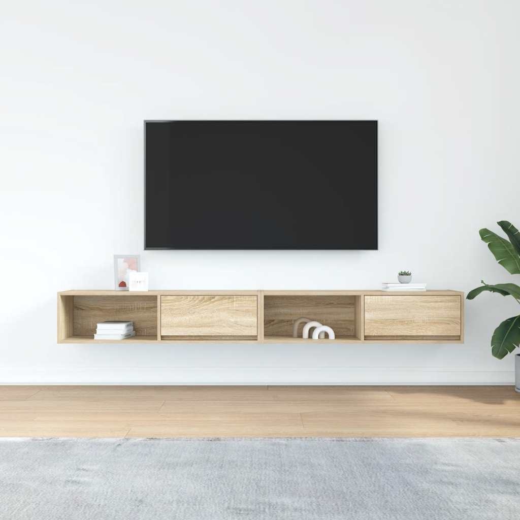 VidaXL Tv-meubelen 2 st 100x31x25,5cm bewerkt hout sonoma eikenkleurig
