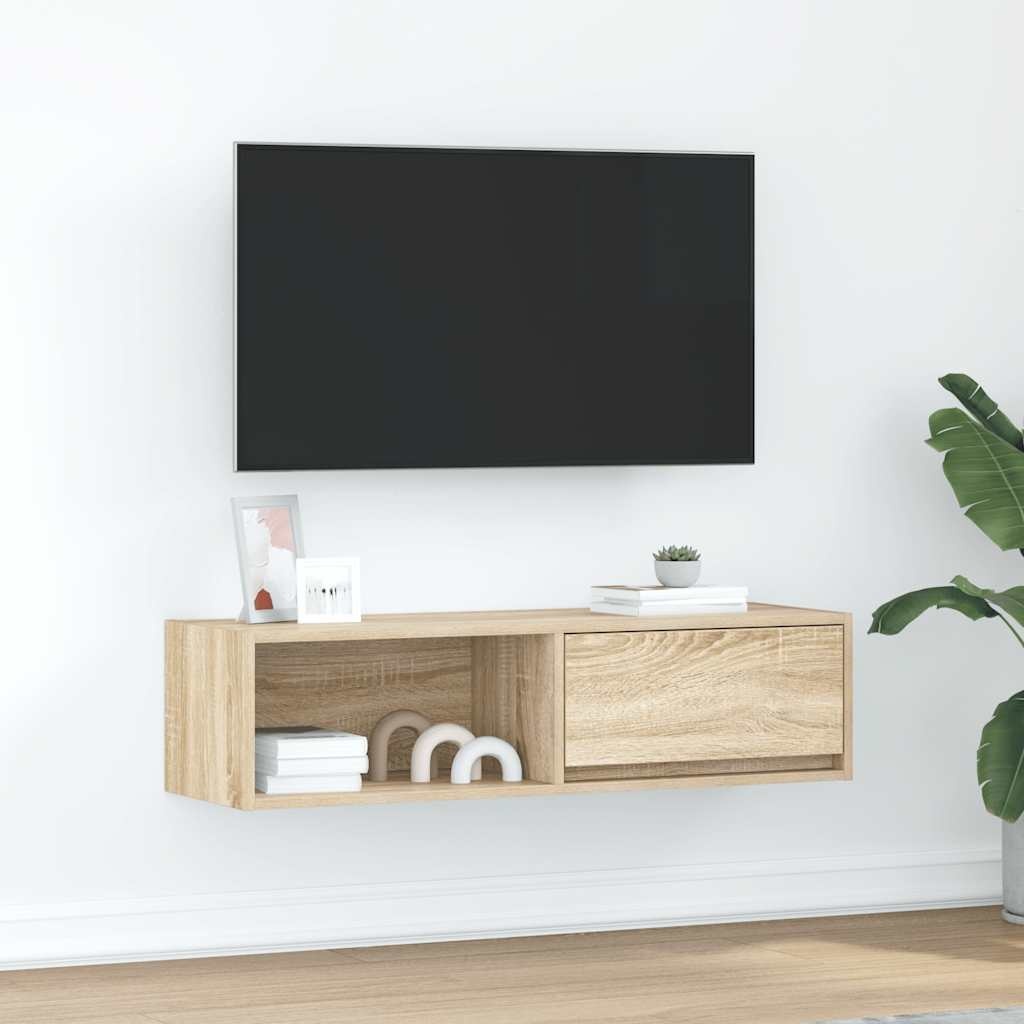VidaXL Tv-meubel 100x31x25,5 cm bewerkt hout sonoma eikenkleurig