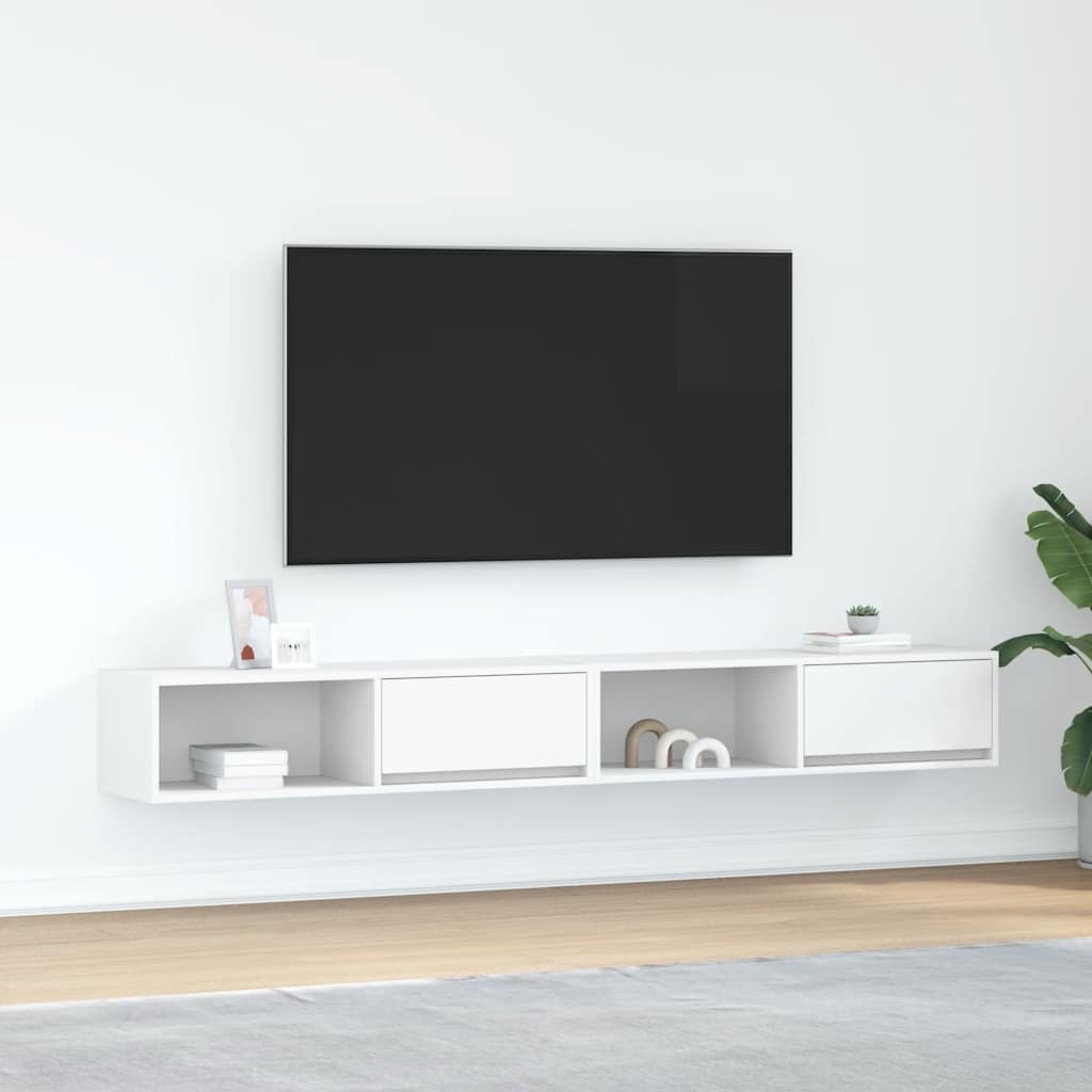 VidaXL Tv-meubelen 2 st 100x31x25,5 cm bewerkt hout wit