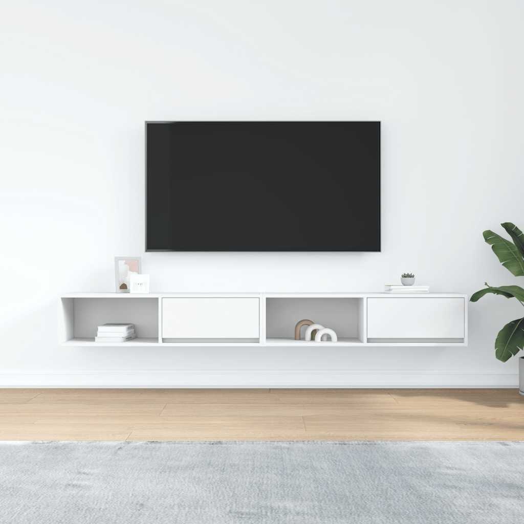 VidaXL Tv-meubelen 2 st 100x31x25,5 cm bewerkt hout wit