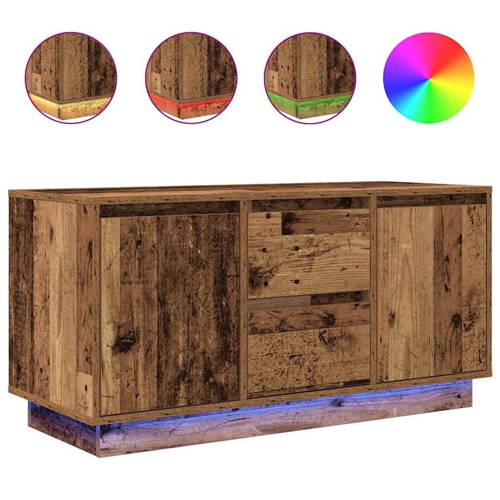 VidaXL Tv-meubel met LED-verlichting 100x41x50 cm oud houtkleurig
