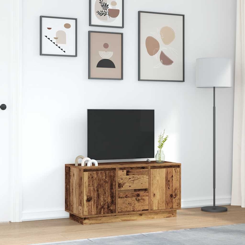 VidaXL Tv-meubel met LED-verlichting 100x41x50 cm oud houtkleurig