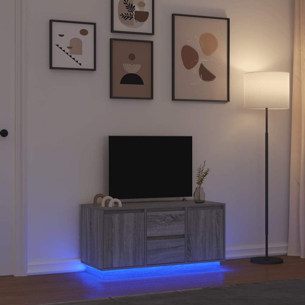 VidaXL Tv-meubel met LED-verlichting 100x41x50 cm grijs sonoma eiken