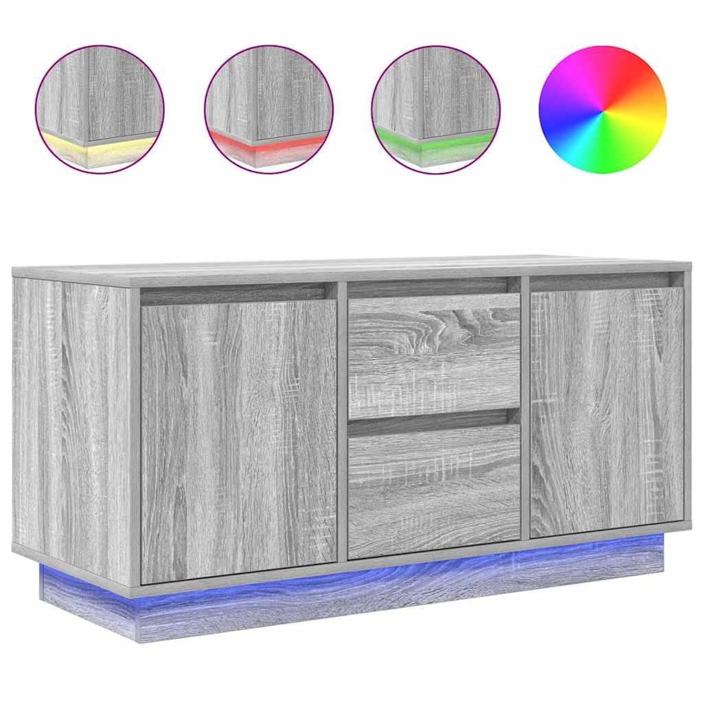 VidaXL Tv-meubel met LED-verlichting 100x41x50 cm grijs sonoma eiken