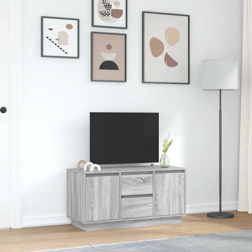 VidaXL Tv-meubel met LED-verlichting 100x41x50 cm grijs sonoma eiken
