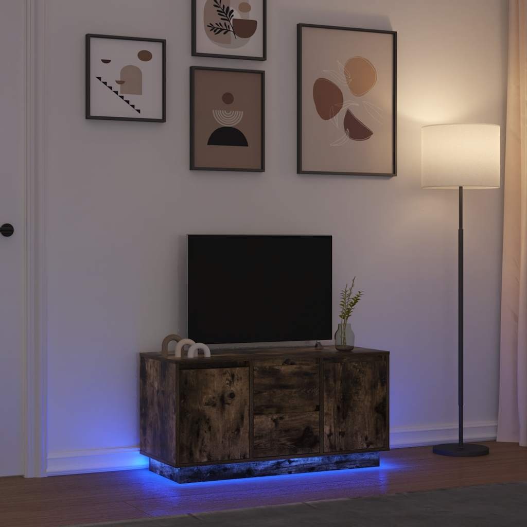 VidaXL Tv-meubel met LED-verlichting 100x41x50 cm gerookt eikenkleurig